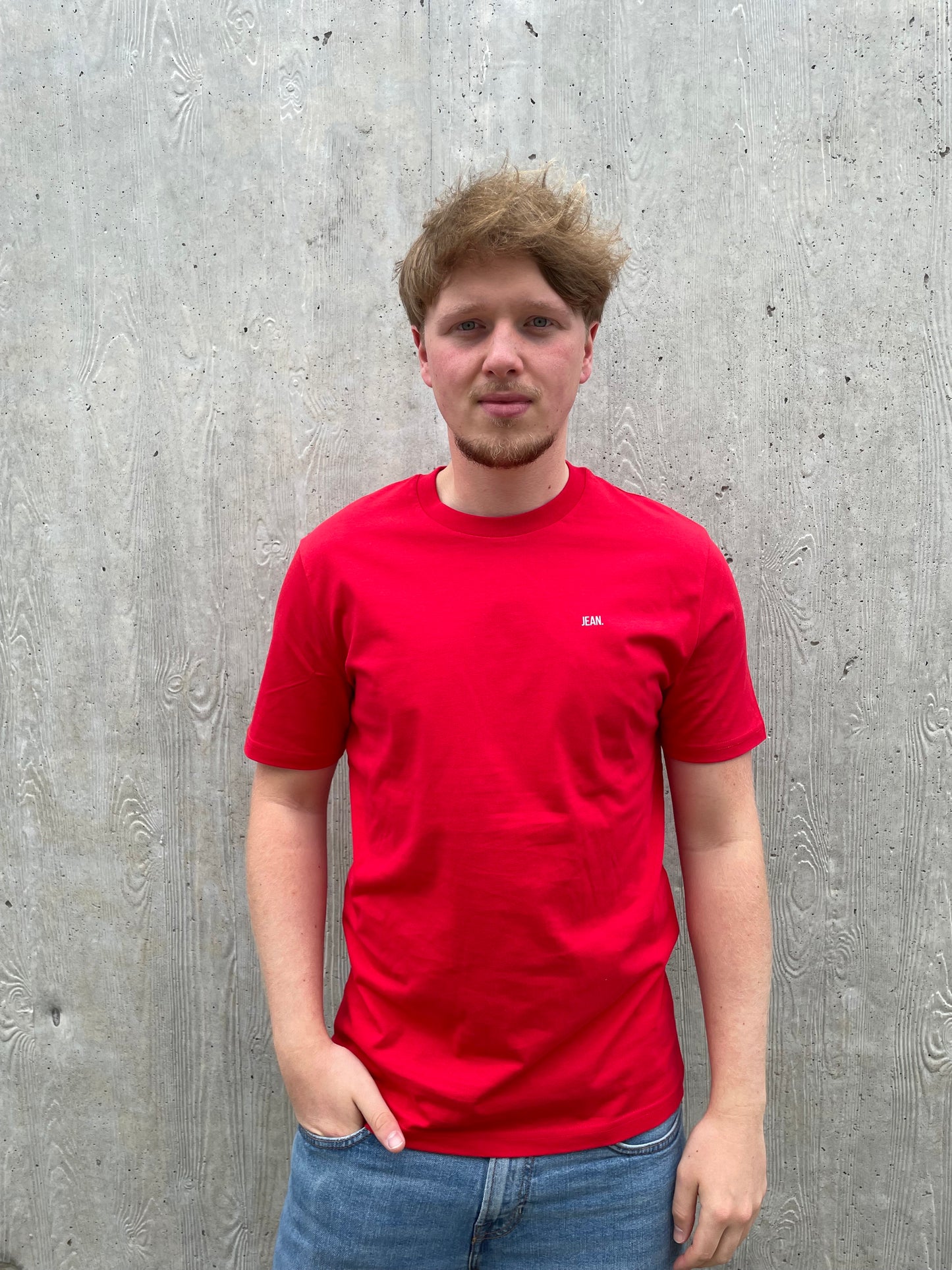 T-shirt met Backprint logo - Rood