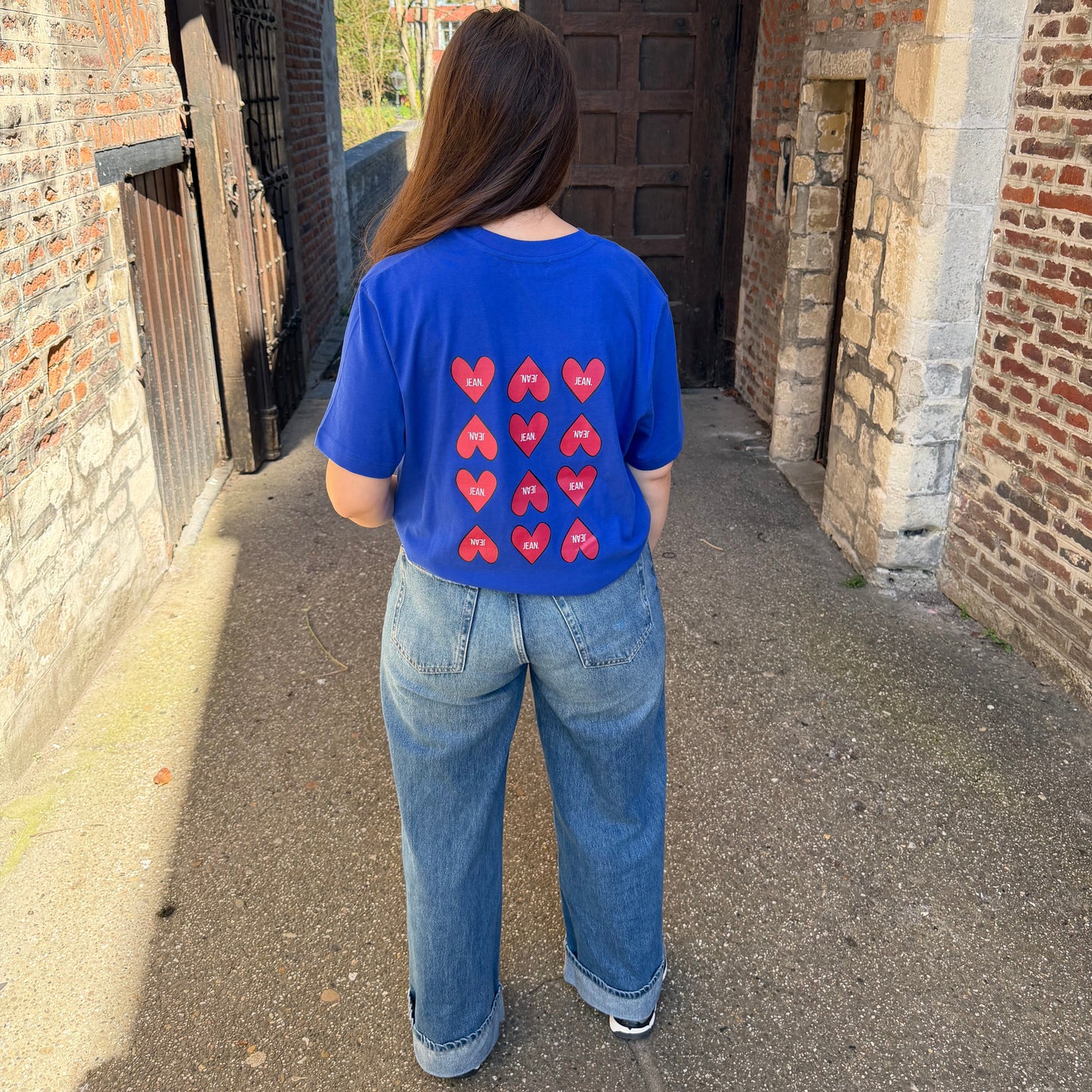 T-shirt met Love design - Fel Blauw