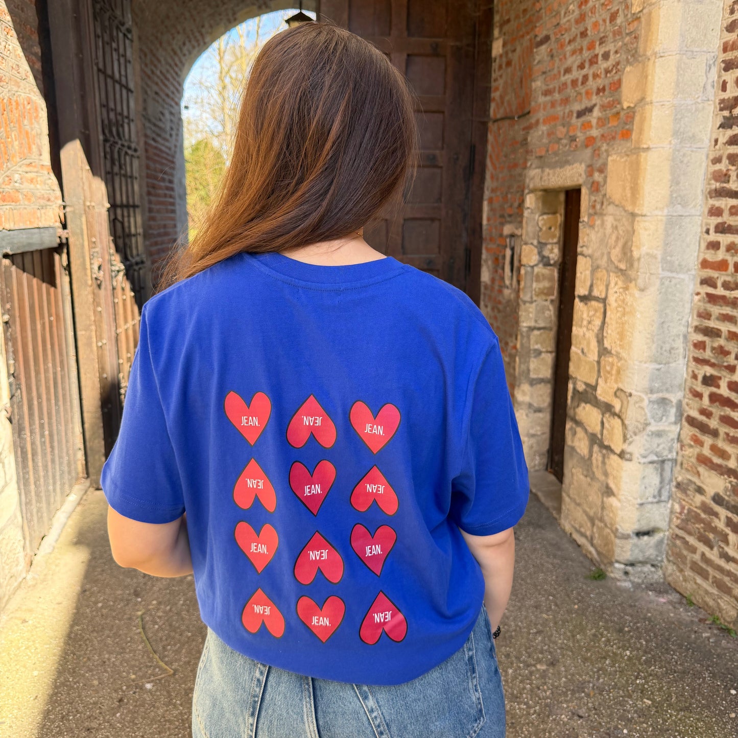 T-shirt met Love design - Fel Blauw