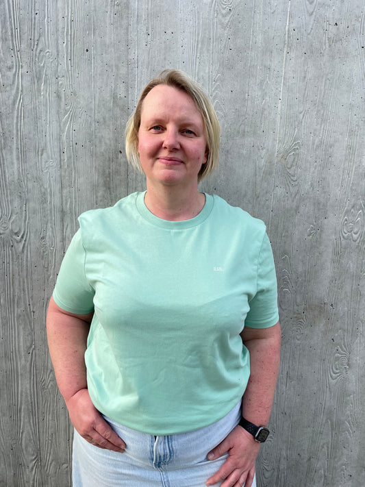 T-shirt basic logo - Muntgroen