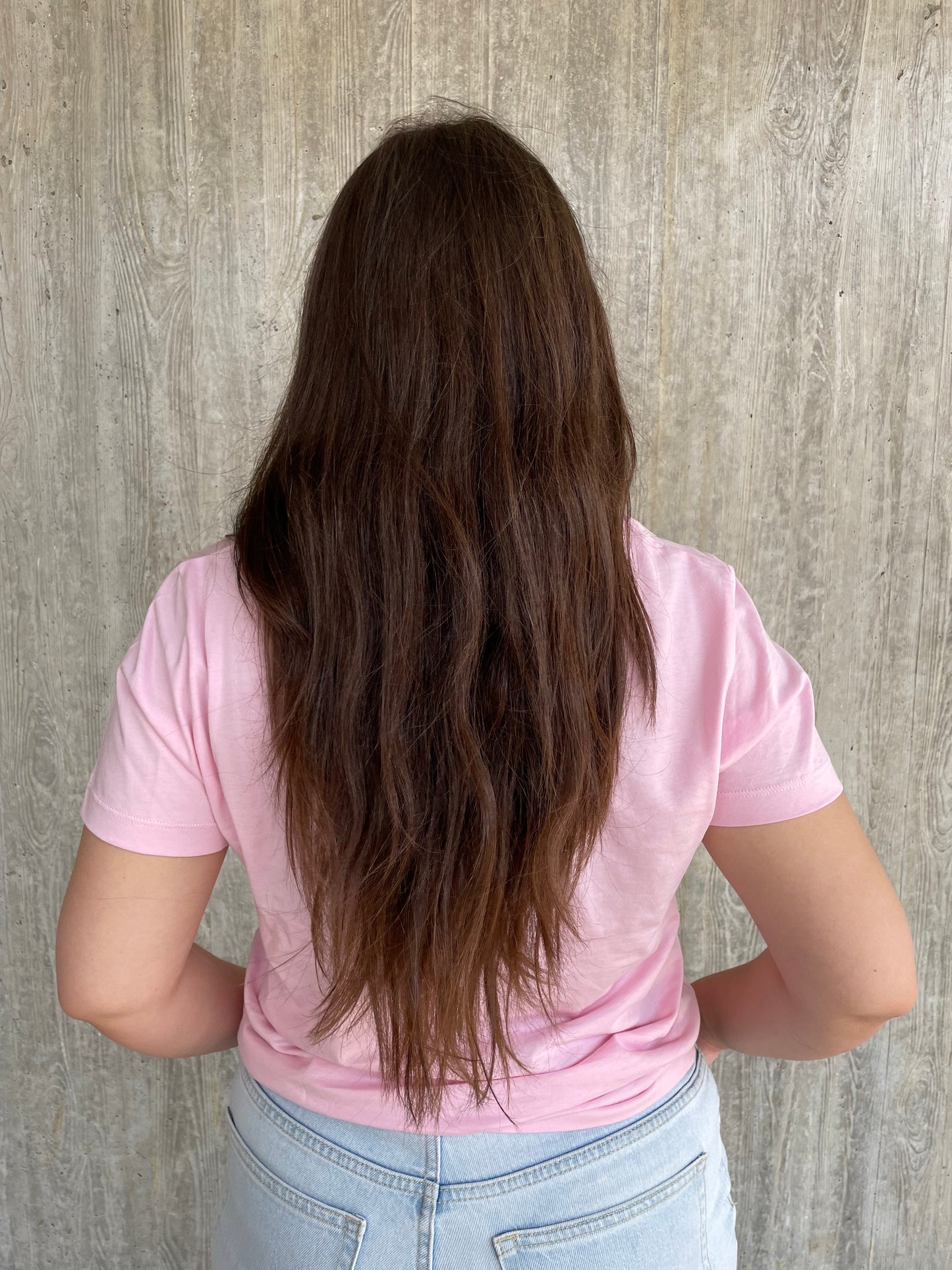 V-hals basic logo - Roze