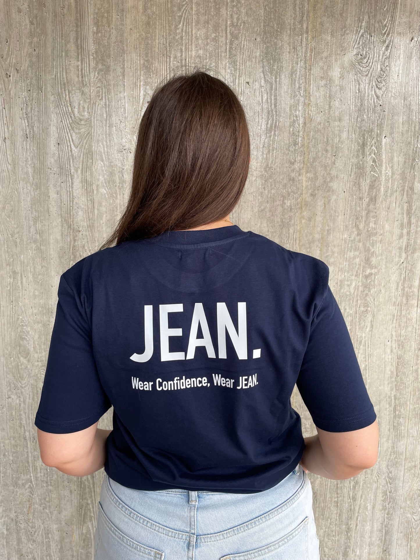 T-shirt met Backprint logo - Donkerblauw