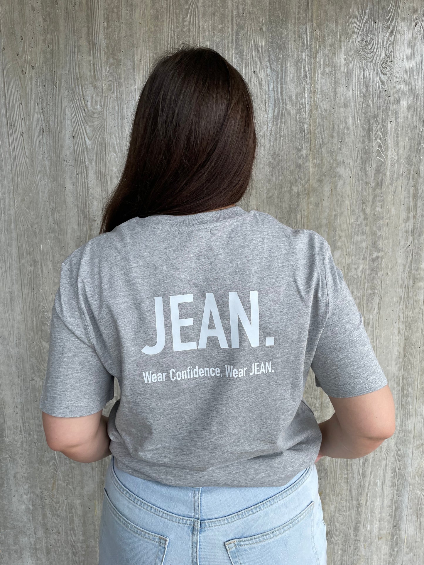 T-shirt met Backprint logo - Grijs