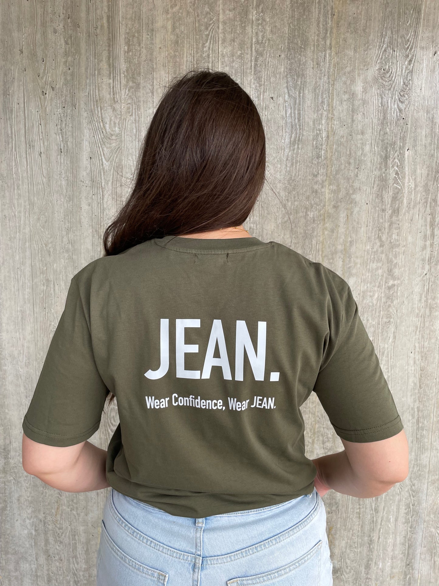 T-shirt met Backprint logo - Khaki