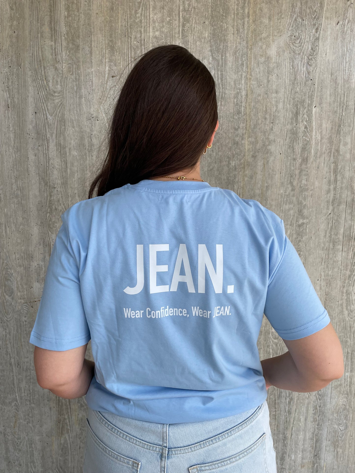 T-shirt met Backprint logo - Lichtblauw