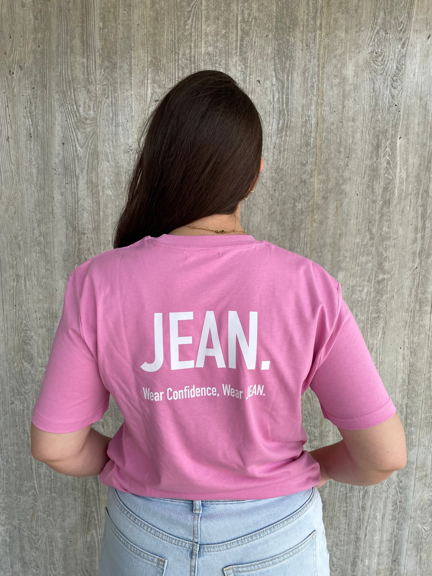 T-shirt met Backprint logo - Roze