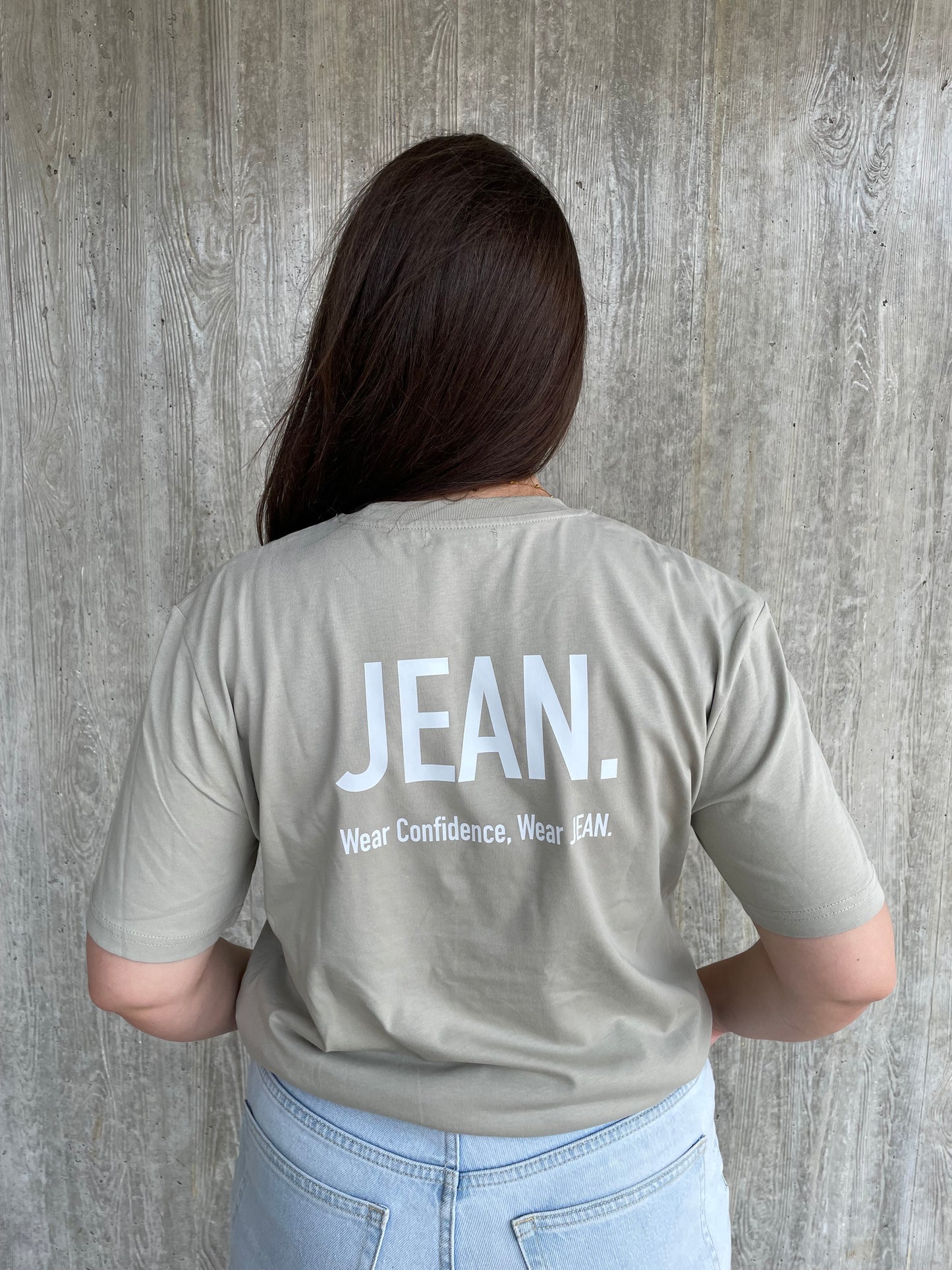 T-shirt met Backprint logo - Beige