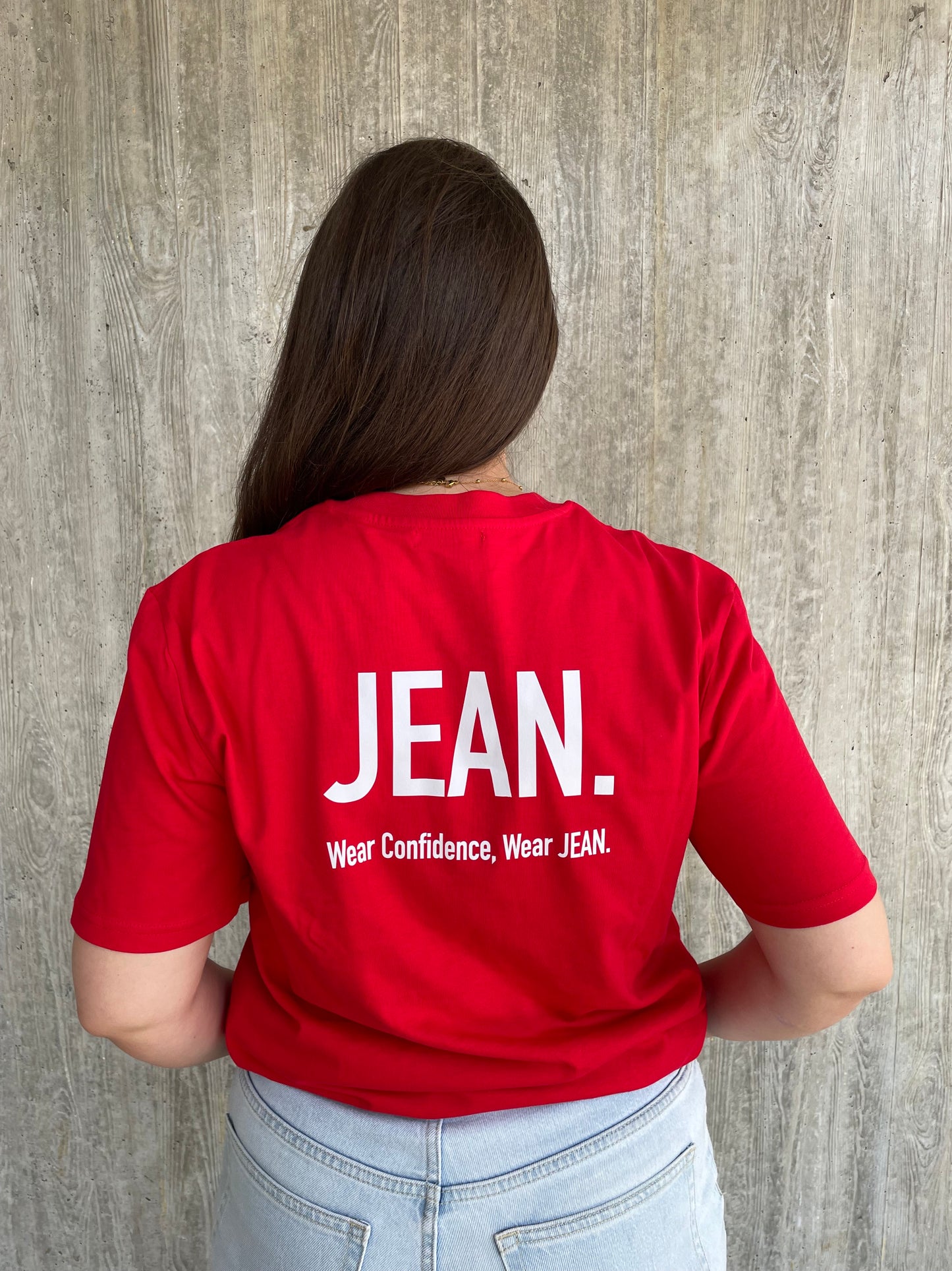 T-shirt met Backprint logo - Rood