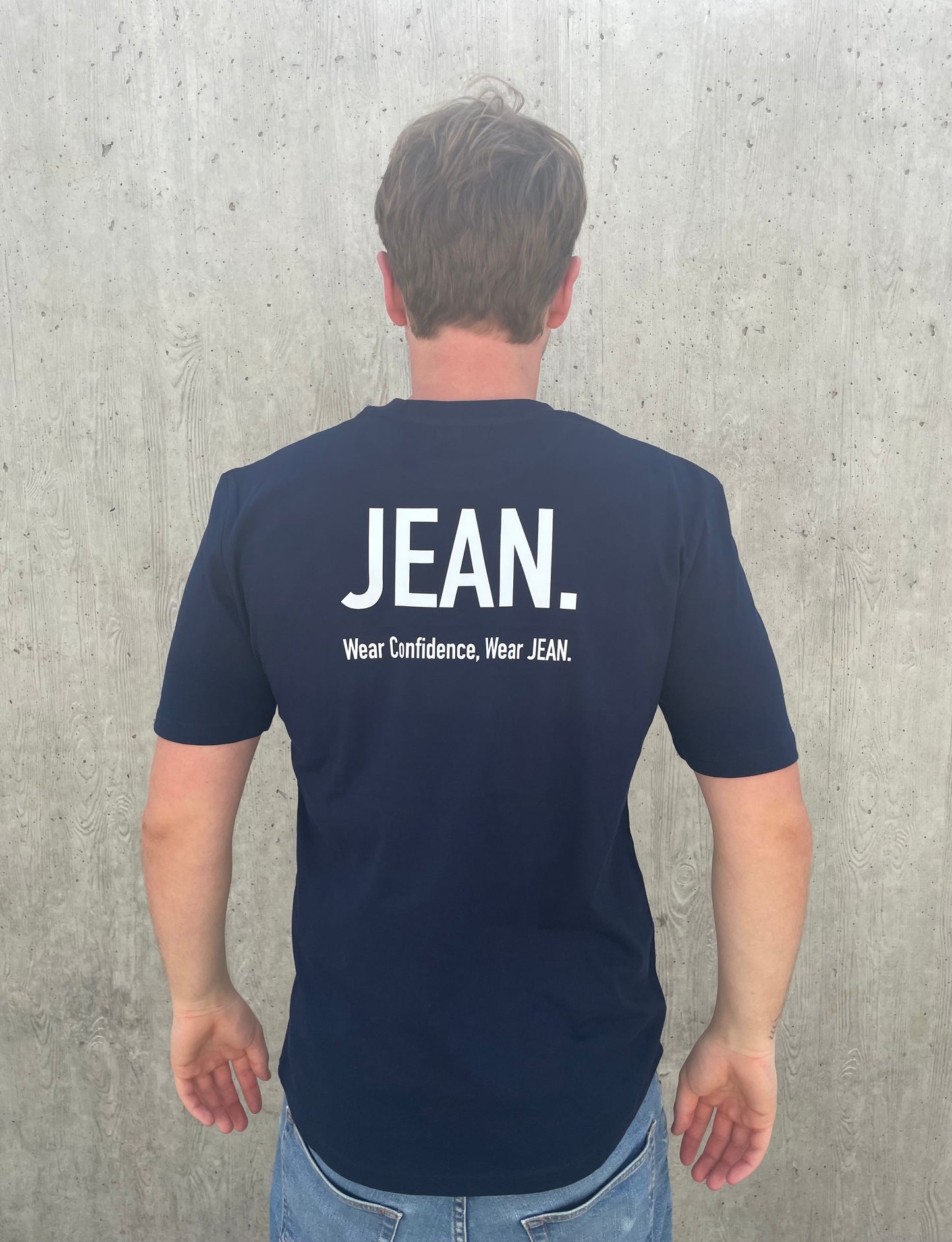 T-shirt met Backprint logo - Donkerblauw