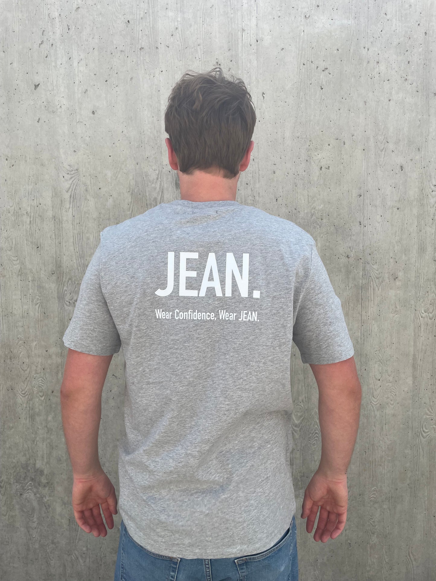 T-shirt met Backprint logo - Grijs