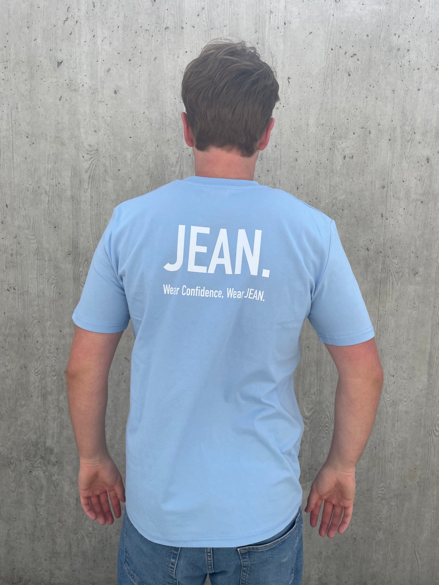 T-shirt met Backprint logo - Lichtblauw