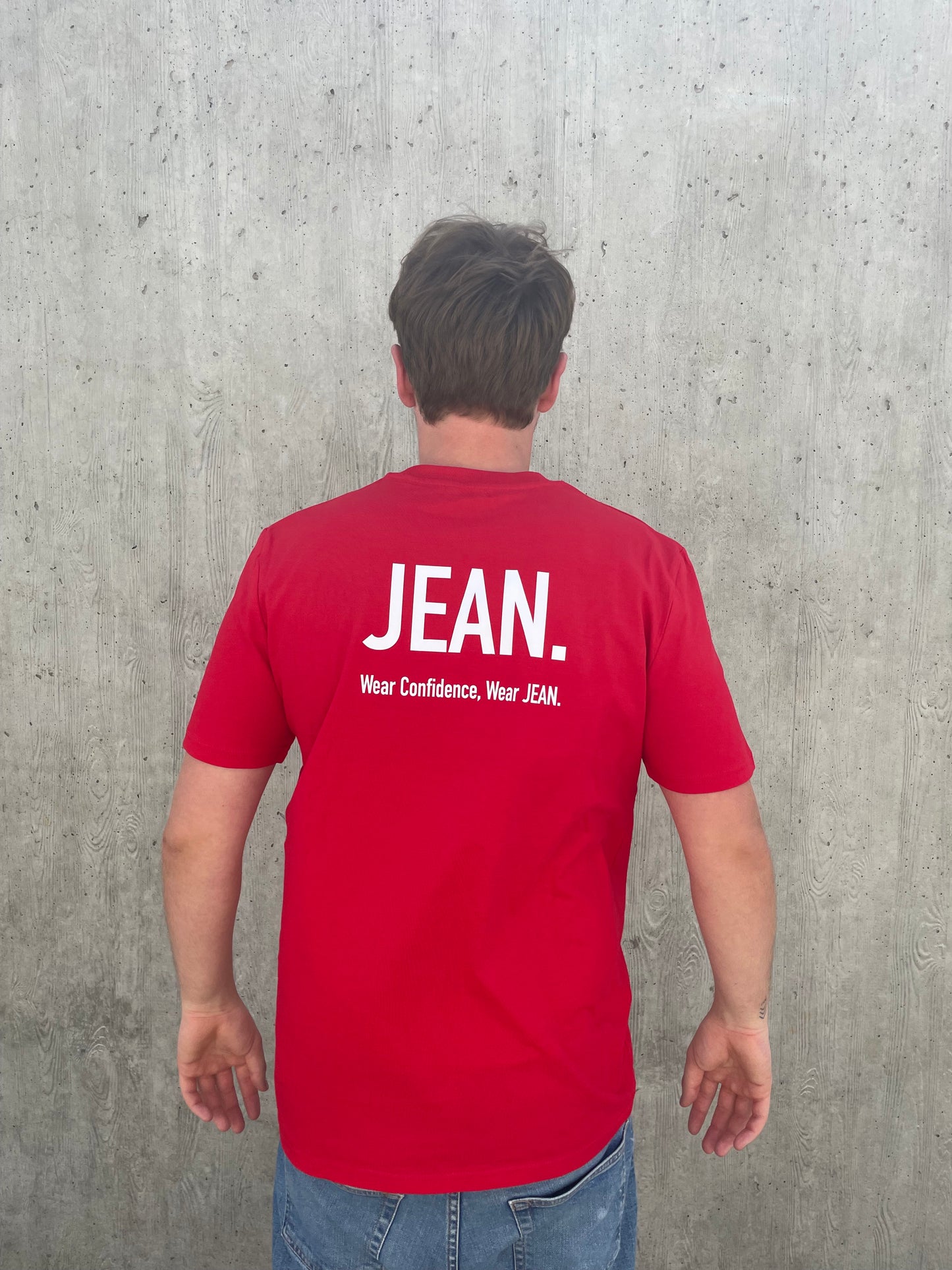 T-shirt met Backprint logo - Rood